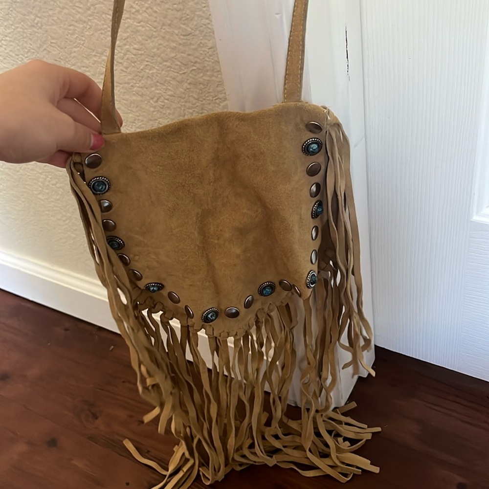 Suede leather Crossbody purse